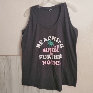 Instant Message Women's XXL Beach Graphic Tank Top